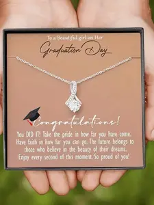 Graduation Gift for Her, Mermaid Tail Pendant Necklace for Beautiful Girls, Inspirational Congratulations Jewelry, High School & College Graduates, Stainless Steel Necklace