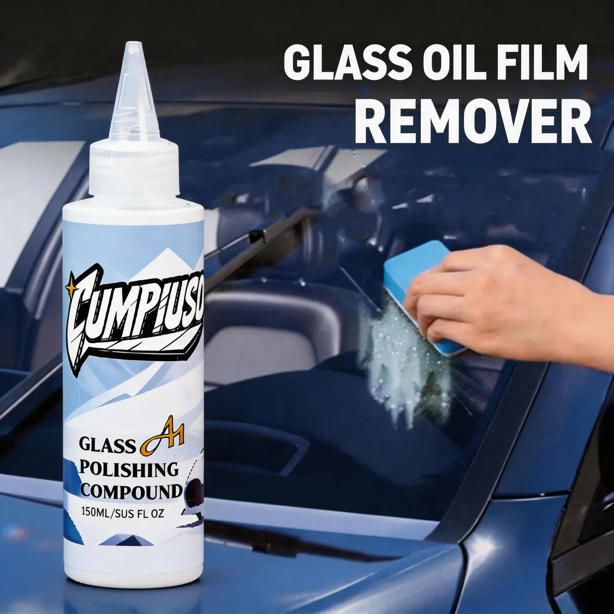 Automotive Glass Oil Film Remover Car Cleaning Supplies - Advanced Cleaning Formula Surface Cleaner, Hydrophobic Coating Rain-Repellent Wipes, Anti-Fog Wipes, Windshield Tools for All Vehicle Models, Automotive Detailing Products, Anti-Fog Coating