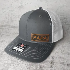 PAPA Patch Hat, Custom PAPA Richardson 112 Trucker Hats, PAPA Birthday Gifts, New Papa Pregnancy Announcement Gift, Papa Hats, Custom Text