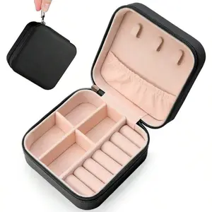 Mini Jewelry Travel Box, Jewelry Organizer, Small Portable Storage Case, Multi Compartment, Holds Rings Earrings Necklaces Bracelets, Ideal for Girls and Women Back-To-School Season