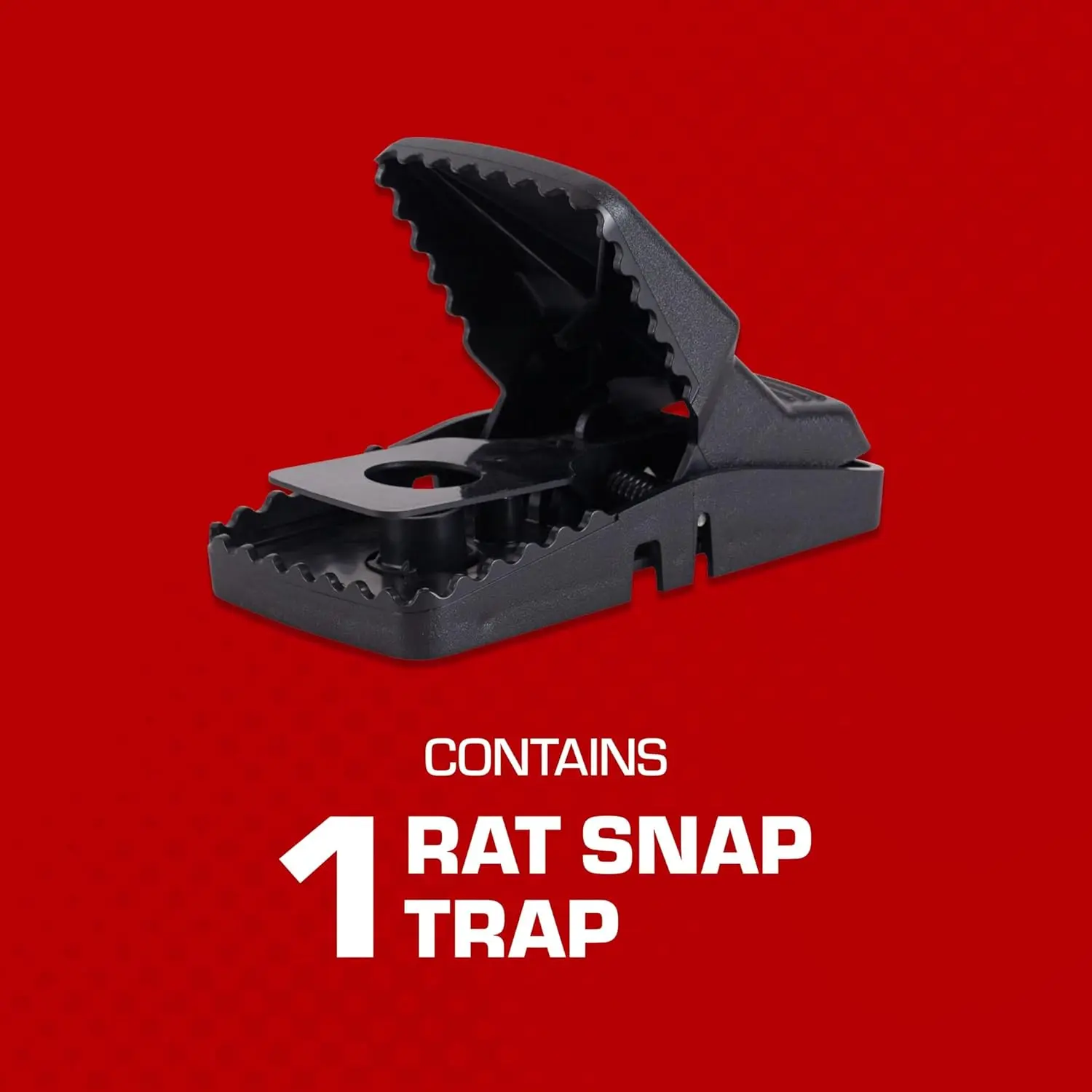 Tomcat Rat-Size Snap Trap - 1 Count, Reusable High-Impact Plastic Rodent Kill Trap with Interlocking Teeth, Easy to Set, Long Lasting for Home & Farm Use