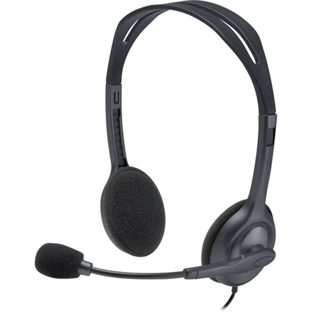 Logitech H111 Durable Stereo Headphone with Stereo Audio, Noise-Canceling Mic, Adjustable Band, and Comfortable Fit for Phones & Electronics Camera Accessories
