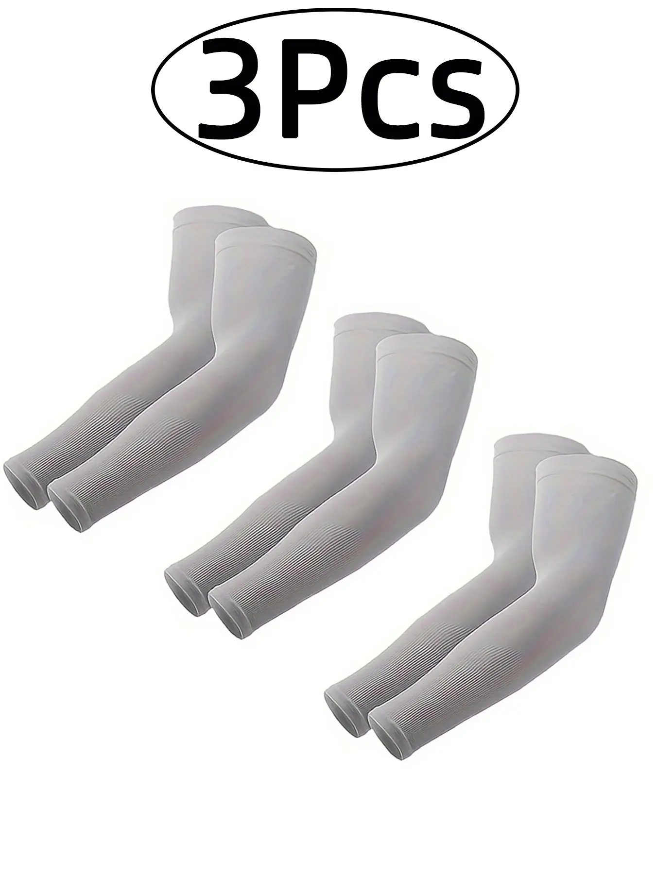 3 Pairs Cooling Arm Sleeves] 3 Pairs Cooling Arm Sleeves | Breathable, Stretchable, Quick-Drying Ice Fabric, Elastic Fit for Sun Protection, Ideal for Summer Sports & Cycling, Outdoor Arm Sleeve, Cooling Arm Covers, Cooling Protective Sleeves