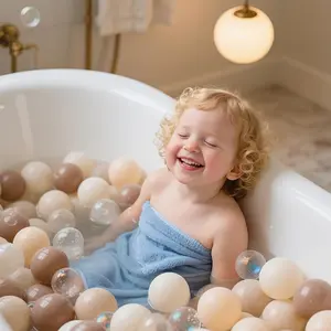 100 pieces children's ocean balls | Bobo balls for inflatable pools, filling balls for fenced playhouses, rounded lightweight PE material, colorful mixed package, popular for family and parent-child use