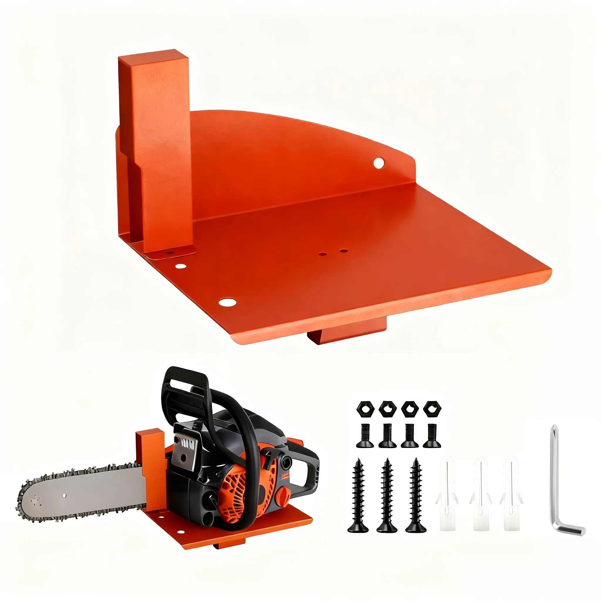 Chainsaw Wall Mount Rack, Sturdy Heavy Duty Chain Saw Holder Compatible with Stihl Ms Series, Ideal for Atv Storage & Display, Yard Tool Rack, Garage Tool Storage, Power Tool Organizer, Tools Rack