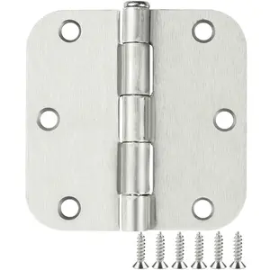 Silver interior door hinges, circular, 3.5 inches x 3.5 inches, heavy-duty pad hinges, suitable for standard bedrooms, offices, farms, sheds, gates, greenhouses, ventilation windows