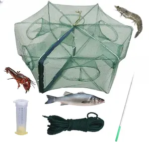 1/2 Pcs Foldable Fishing Bait Trap,6Holes Cast Portable Minnow Trap Fish Trap Crab Trap Crawfish Trap Crab Crayfish Shrimp Net