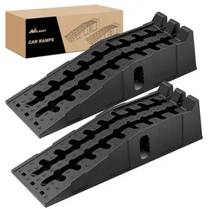 Nilight 6.7In Heavy-Duty Plastic Truck Ramps, 12000 lbs Capacity, Lightweight Construction, Bottom Rubber Pad for Car, SUV, and Truck, Portable Service Ramps