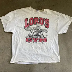 Vintage 1990s LORDS GYM His Pain Your Gain Cotton T-SHIRT,  Hipster Swag God Lord Jesus Christian Anvil Menswear Soft