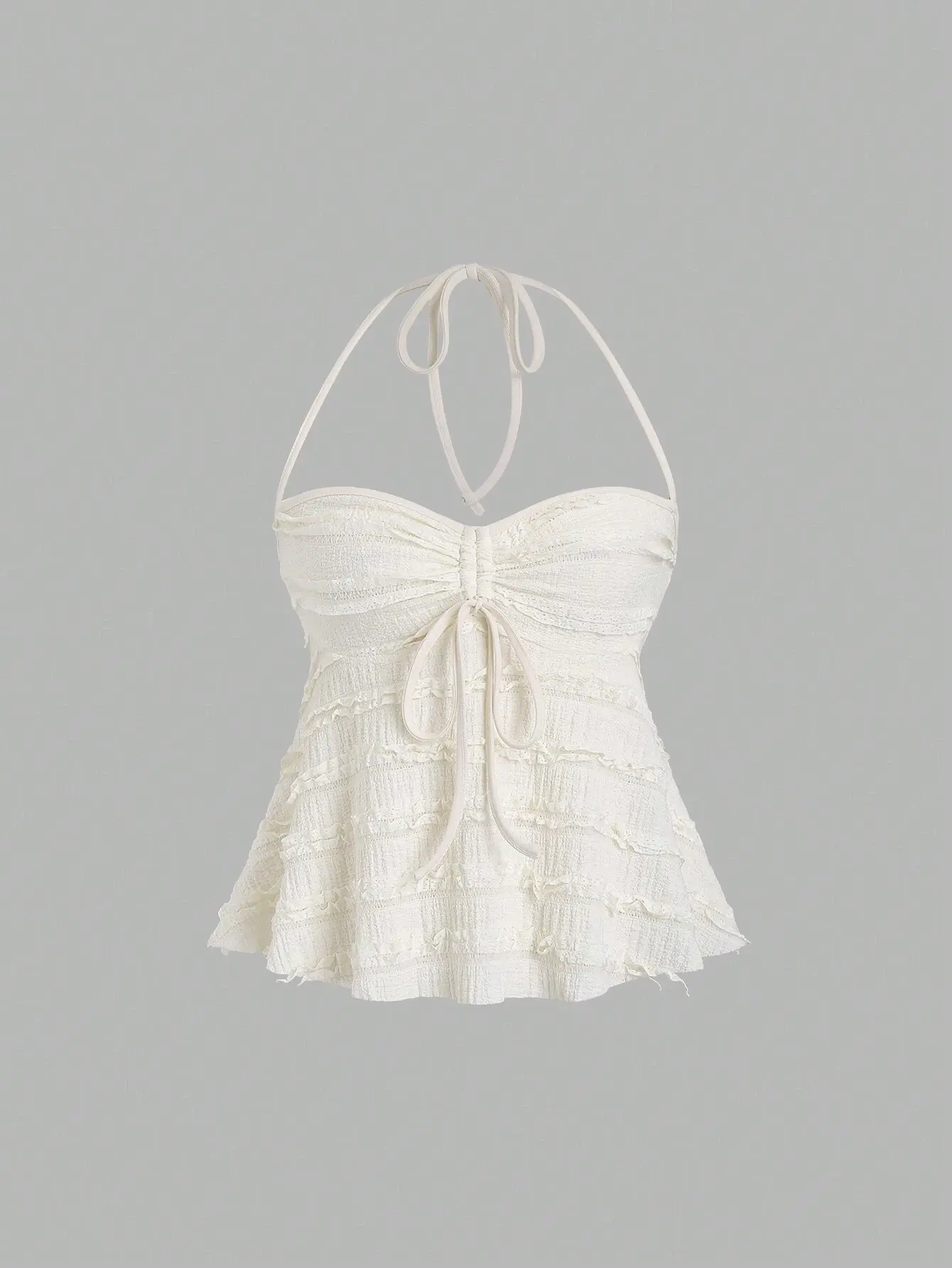 Drawstring Front Halter Top