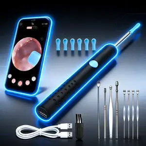 New Professional Bluetooth WiFi Ear Care Kit, visual ear spoon, 6 silicone tips, stainless steel tools