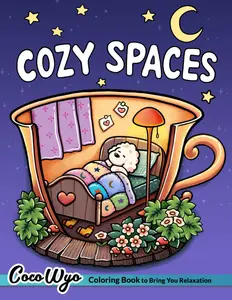 CocoWyo Cozy Spaces Coloring Book to Bring You Relaxation Featuring a Dreamy Cup Bed Design