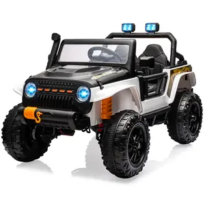 24V Ride on Car for Kids, 2 Seater Electric Truck with Remote Control, 4x45w Powerful Engine, Battery Powered Ride on Toys for Kids, 4WD/2WD Switchable, Led Headlight & Music Player
