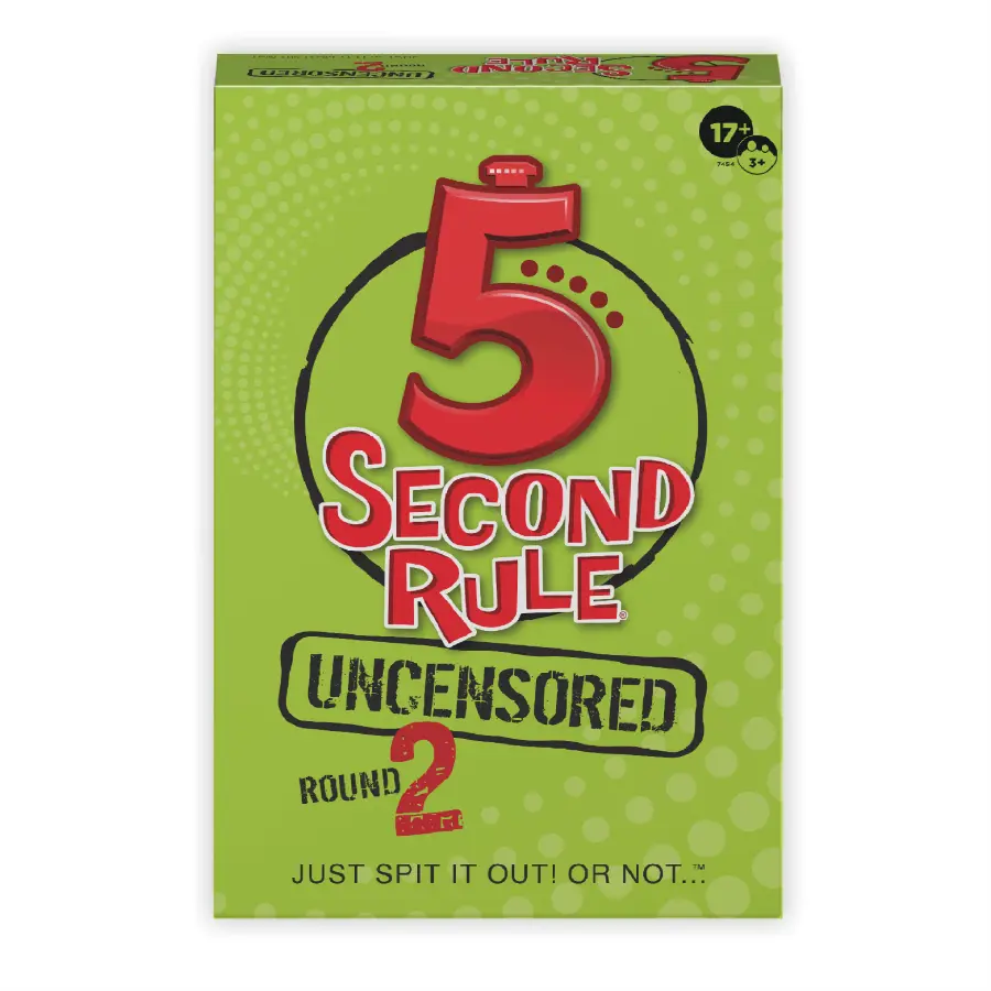 5 Second Rule Uncensored Card Games for Adults - Hilarious Party Game with 300 Spicy & Outrageous Questions for Game Night, Travel, and Icebreaker, Ages 17+