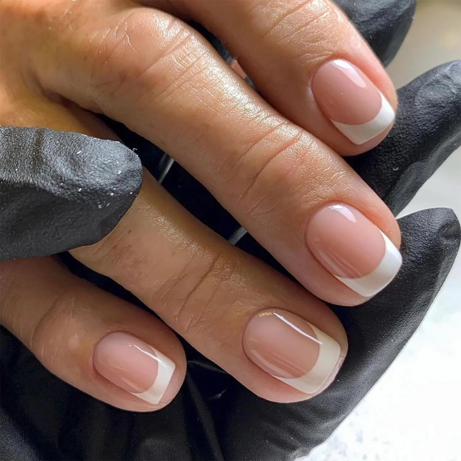 French Tip Fake Nails-11