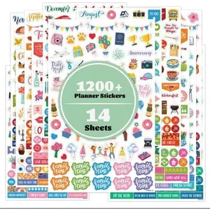 Planner Stickers - 12 Monthly Celebrations Planner Stickers, Daily Planners Accessories for Calendar Decorating, Journals - Holiday, Seasonal, Festival Events (14 Sheets, 1,200+ Sticker per Pack)