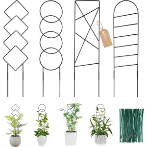 Outdoor  Trellis for Climbing , Metal Garden Trellis for Potted , Stakes for Indoor  Accessories Hoya,Flower, Support, Gifts (4PCS)