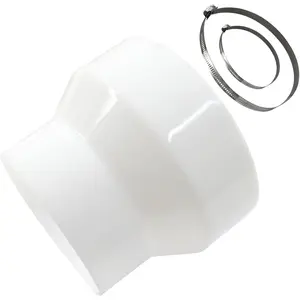 4 to 3 Inch Duct Reducer Adapter with 2 Hose Clamps, ABS Air Ducting Reducer Inline Ventilation Fitting, Blower Exhaust Connector for HVAC Pipe System/Fan Dryer Vent