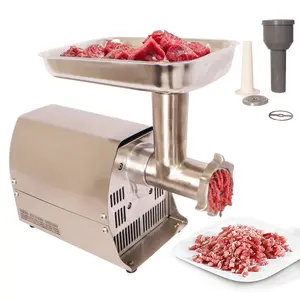 Meat Grinder Commercial Meat Grinding Machine Electric Meat Chopper Mincer with 4/6/8mm Grinding Plates & Stuffing Tubes Stainless Steel