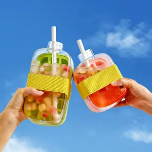 COOL Touch-Free Ice Cube Tray & 2-in-1 Fitness Water Bottle Portable Large-Capacity Magic Ice Maker with One-Touch DIY Mold & Straw Cup for Outdoor and Gym,Flexible Silicone Ice Molds for Coffee,Beers,Juice and Beverages