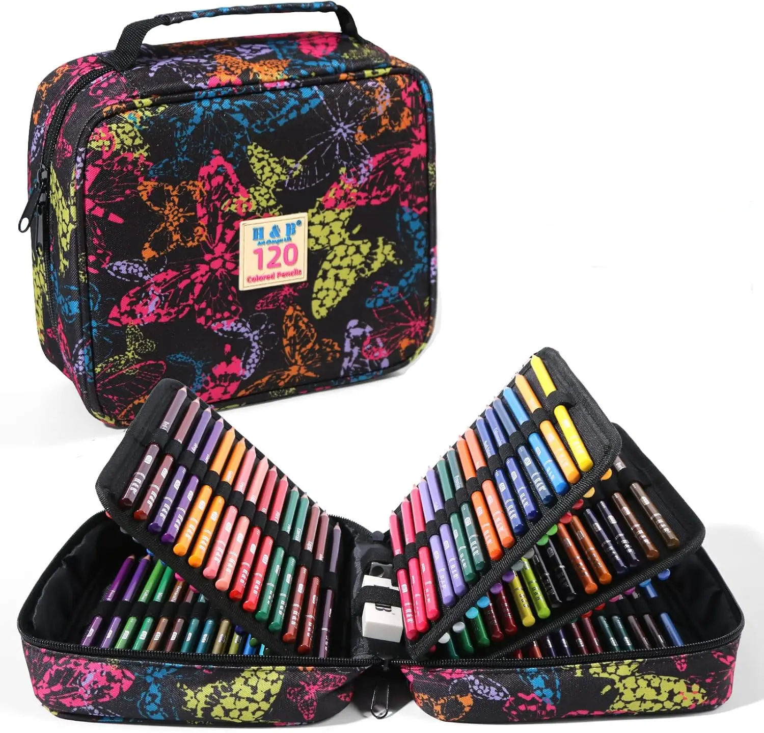 120 Colored Pencils,Soft Core Oil-Based Coloring Pencils with Zipper Case,Vibrant Color Artists Soft Core for Artists Drawing Sketching Blending Shading