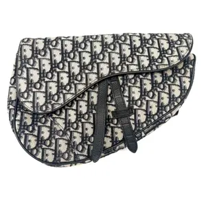 Pre-owned Dior Oblique Jacquard Saddle Bag Blue