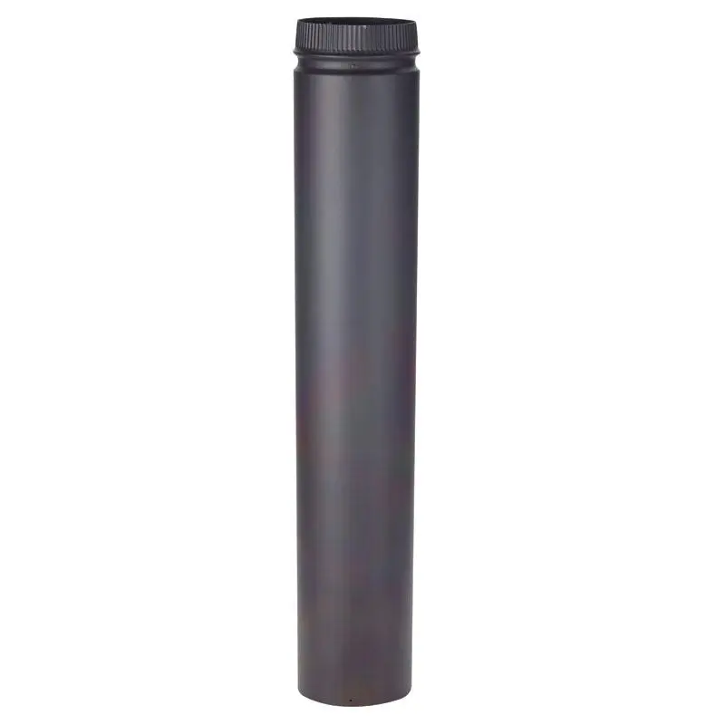 212 MAIN Selkirk DSP6P36-1 Indoor/Outdoor Double Wall Smoke Pipe, 6 x 36 in., 38.5 in. Length, Black Matte Finish, Black Aluminized Steel Outer Casing, 8.5" W, Connects Wood Stove to Insulated Chimneys, Double Wall Stove Pipe