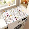 1 Pc Vintage Floral Washing Machine Top Mat – Colorful flower design with quick-dry anti-slip surface. Durable decorative cover for washer or dryer, protects from dust and stains while adding stylish home décor, Household Items, Home Care Supplies