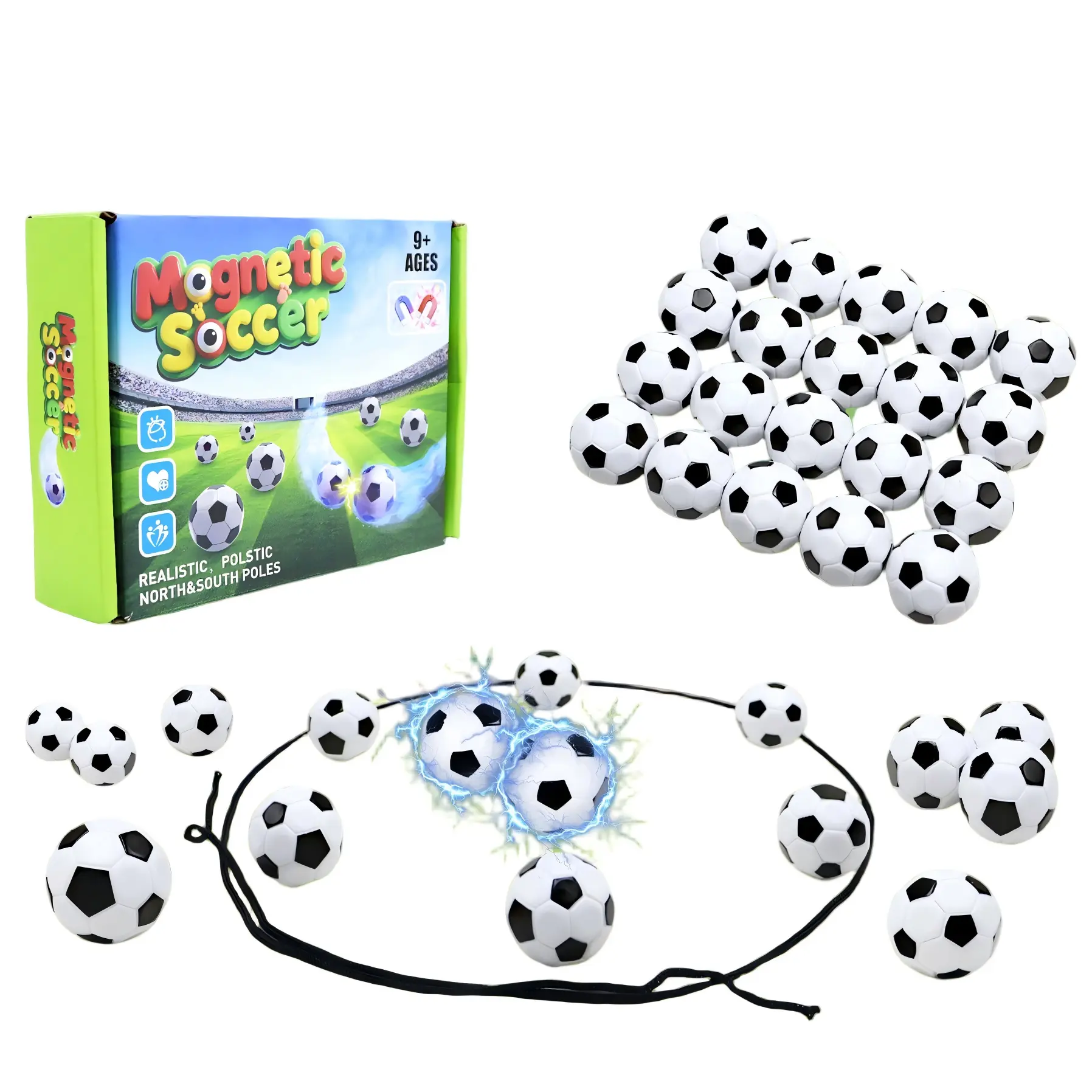 Magnetic Soccer Battle Game Set, 20 Pcs Mini Magnetic Football Balls Family Tabletop Board Game, Interactive Strategy Magnet Game for Kids Adults, Party Game Night Educational Toy Gift