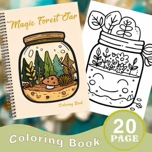 Magic Forest - A bold and simple coloring book, spiral-bound, 20 sheets of 100g thick paper, adult coloring book, stress-relieving, a perfect gift for spring, Valentine's Day, holidays, birthdays, and Thanksgiving - 1 book