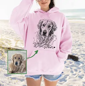 Custom Dog Photo Hoodie, DTG Printed