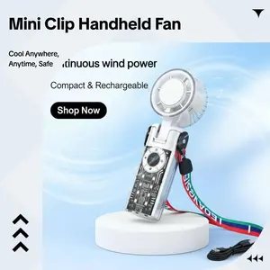 3-in-1 Mini Clip Handheld Fan, 3000mAh Rechargeable Battery, 5 Speeds, Adjustable Airflow, LED Night Light & USB Ice-Cooling - Portable Personal Fan for World Cup 2026 Family Outings - Safe, Quiet & Powerful Cooling for Kids & Adults at US/Mexico Matches