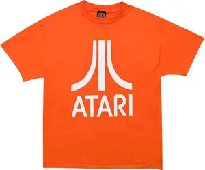 Atari Logo Tshirt: Orange With White Print