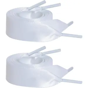 2 Pairs 47" Flat Satin Silk Shoelaces for Sneakers Skate Shoes Boots and Sport Footwear Ideal for Daily Wear Ribbon Bedroom