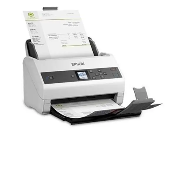 Epson DS-870 Color Duplex Workgroup Printing Machine - White, LCD Display Screen, Push Button Control, Home Office/Business Printer Scanner with Duplex Scanning Functionality