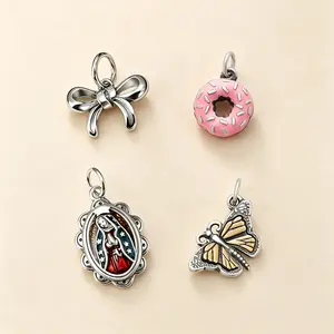 1PC elegant and unique delicate With 925 silver plating Bow charm,DIY Elegant Unique Charms for Fashion Accessories and exquisite Valentine's Day gifts for women
