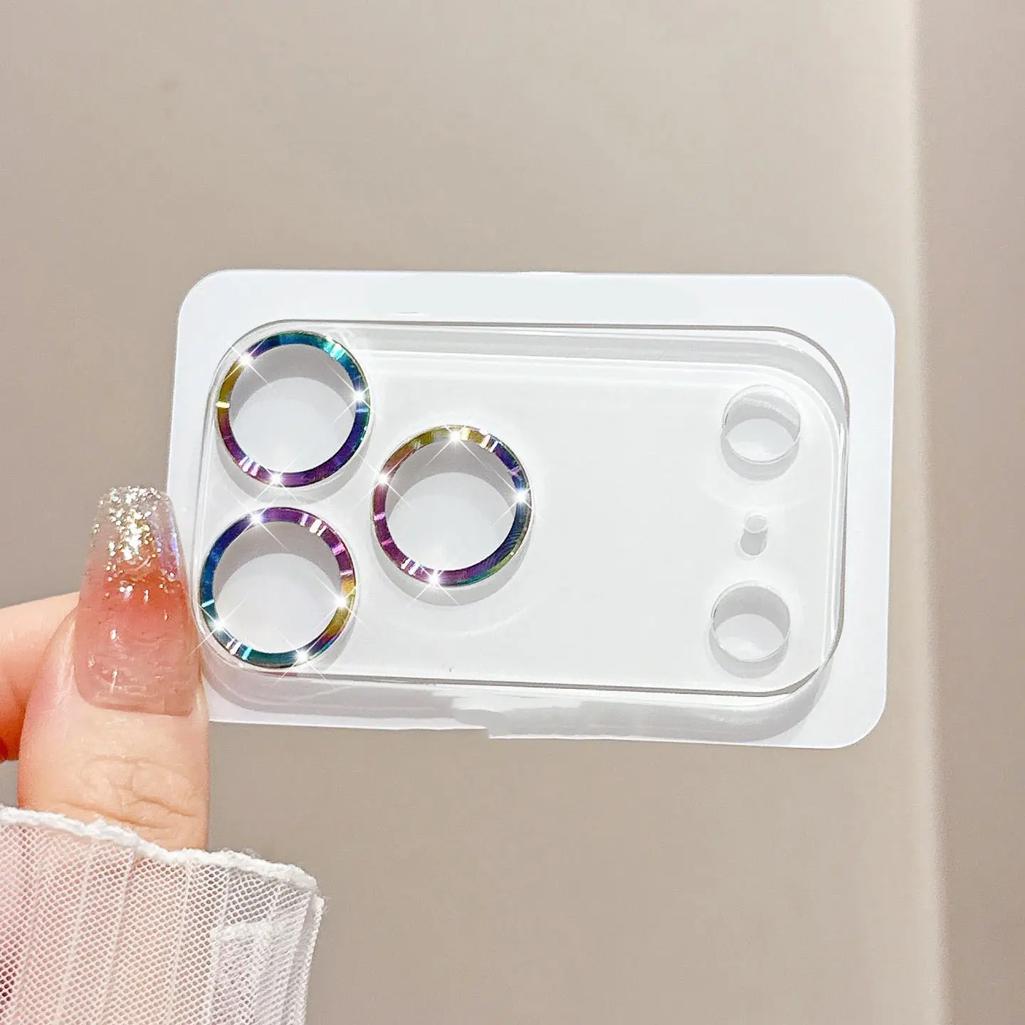 Tempered Glass Camera Protective Film Lens Attachments for iPhone 17/17 Pro/17 Pro Max/17 AIR - Transparent CD Pattern, Full Coverage, Anti-Scratch, 99.9% Light Transmittance, Advanced Electrostatic Adsorption, Ideal for Frequent Travelers, Daily, Non-Des