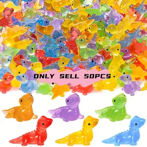 50 Glow-in-the-Dark Mini Resin Lizards - translucent lizard figurines perfect for DIY crafts, landscaping, hidden games. Available in a variety of vibrant colors. No batteries required. Decorative Sculptures, Resin Animal Sculptures