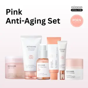 [mixsoon Official] Pink Anti-Aging Set | PDRN + Collagen + Peptide | 6 Full-Size Products | Hydration, Elasticity & Smooth Skin Care |Korean Skincare gift
