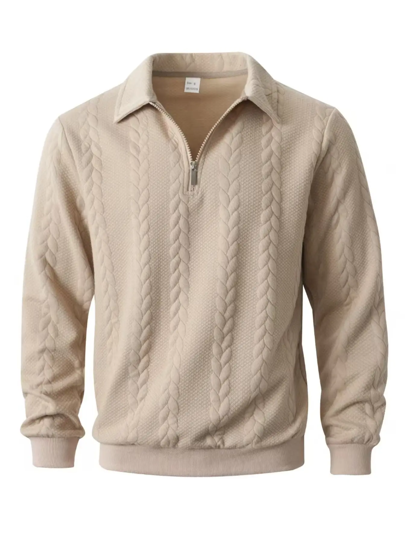Men's autumn and winter lapel semi-zipper knitted sweater, Knitwear, with exquisite twist weaving texture, semi-open design, soft fabric, can be worn alone or as an inner layer, suitable for both daily casual wear and light business