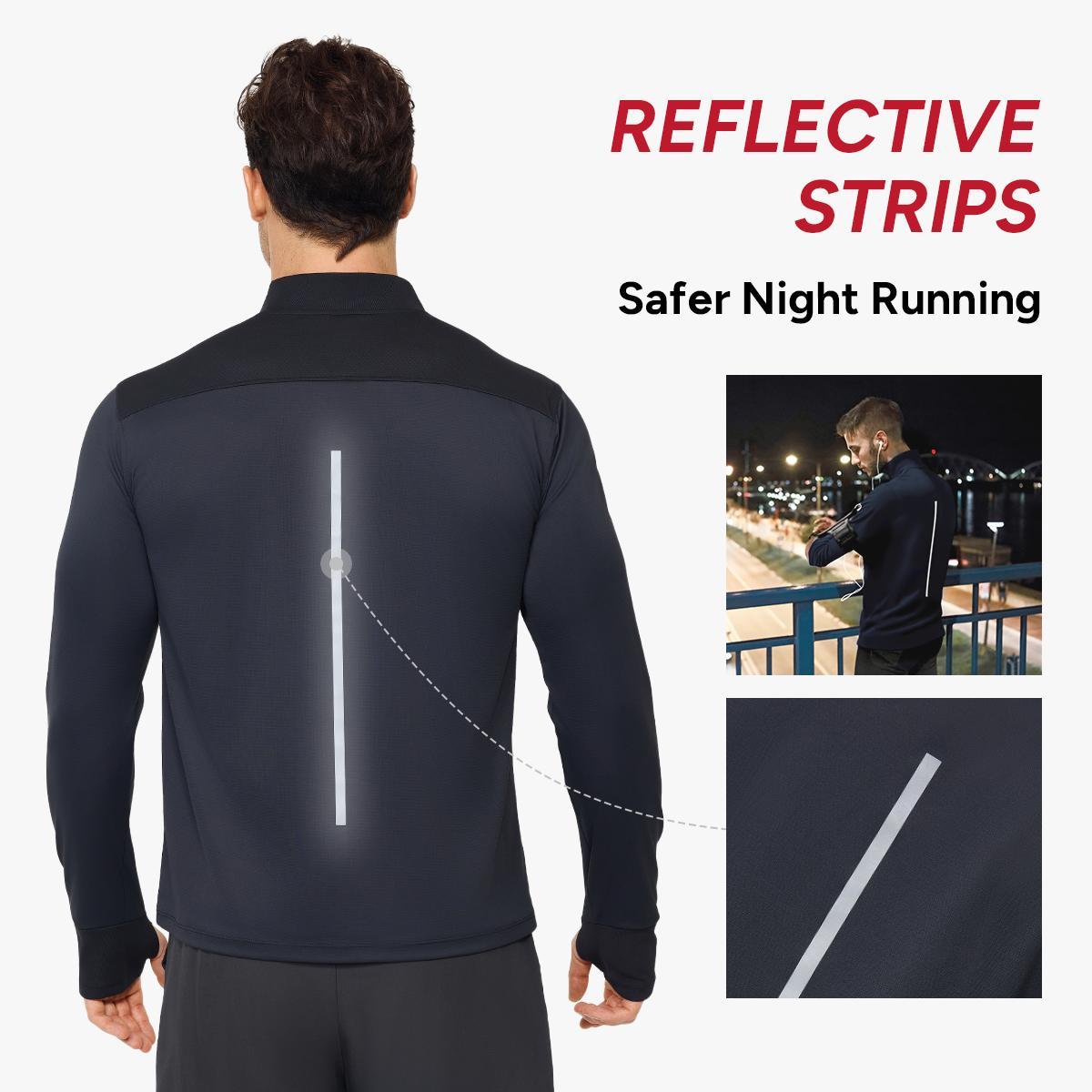 Nebility Men's Compression Long Sleeve Shirt with Reflective Strip Quick Dry Moisture Wicking UV Sun Protection for Fishing Workout Gym Athletic Activities Nebility Men's Compression Long Sleeve Shirt with Reflective Strip Quick Dry Moisture Wicking UV Sun Protection for Fishing Workout Gym Athletic Activities