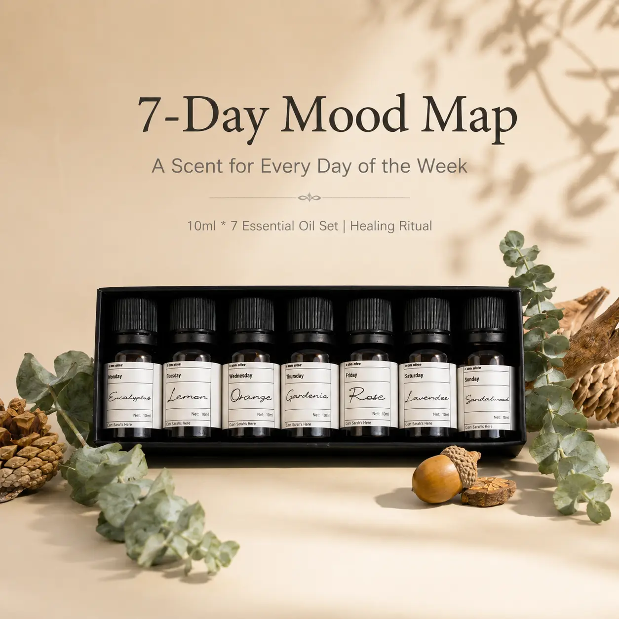 Aromatherapy Essential Oils Set - 7 Days, 7 Moods Blends for Home, Sleep Use