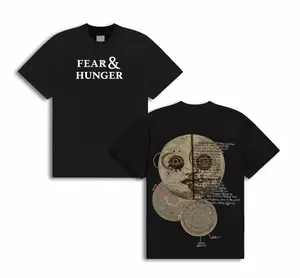 Fear and Hunger Game T-Shirt, Hoodies men, Sweatshirt Concept Art Oversized Washed Vintage Shirt – Double-Sided  Casual Cotton Fabric Tech Streetwear graphic tee Unisex Retro