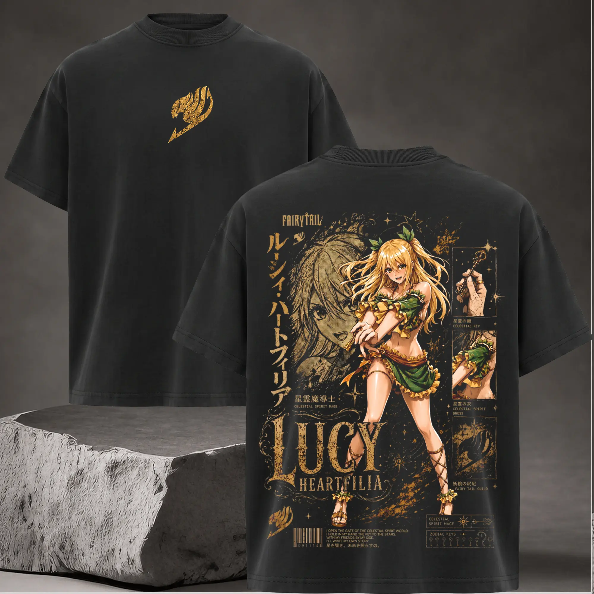 Lucy Heartfilia Fairy Tail T-Shirt, Anime Girls Graphic Tee, Back Print Vintage 90s Anime Shirt, Graphic Tees Men, Trendy Tshirts, Men's T Shirts, Fairy Tail Streetwear, Unisex Cotton Distressed Tee, Merch For Men