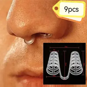9pcs Reusable Anti-Snoring Nose Clips for Sleep - Snore Reducing Devices, No Power Needed, Comfortable Ergonomic Design, Promotes Quiet & Restful Sleep, Snore Prevention, Sleep Quality Enhancer, Secure Fit Clip, Durable Clip Design