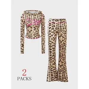 Shoulder slim fit letter printed open line design slim fit hooded zipper short jacket pants set