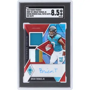 Brian Thomas Jr. Jacksonville Jaguars Autographed 2024 Panini Phoenix Dual Relics #RRDP-BTJ #28/99 SGC Authenticated 8.5 Rookie Card - Fanatics Authentic Certified