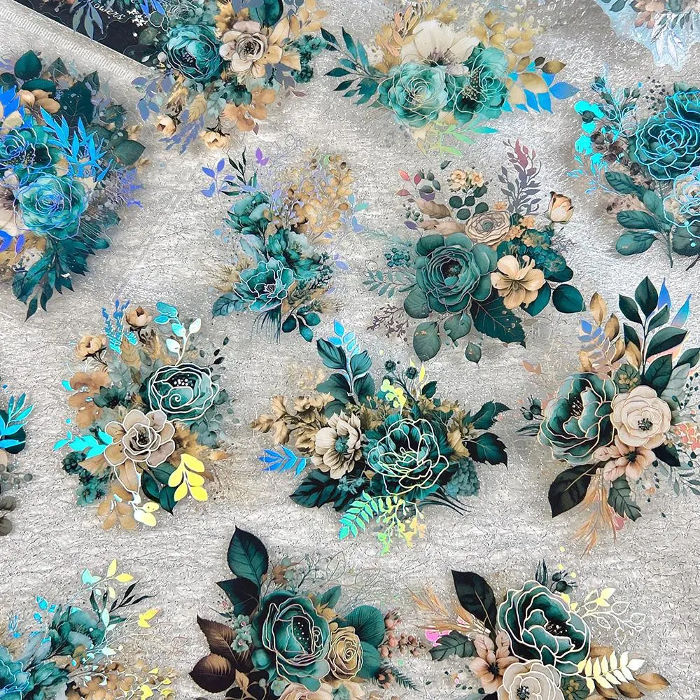 Vintage Floral Pattern Sticker, 20pcs/pack Floral Scrapbooking & Journal Making Craft Material Sticker, DIY Decorative Decals for Teens & Adults, Aesthetic Stickers