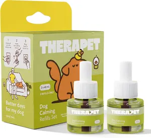 TherapetMD Dog Calming Diffuser Refill Kit (2-Pack, 60-Day Supply) Dog Pheromone Refills - Helps with Stress, Separation, Pee Accidents, Barking, & Destructive Behaviors. Use with TheraPet MD Diffuser Only