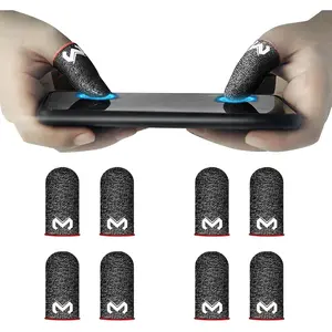 8 Pack Gaming Finger Sleeves, Anti  Gaming Thumb Sleeve  Fiber Thin Mobile Finger Protectors Smooth Feel Gamer Gloves Accessories for  Touchscreen Devices Tablet Phone